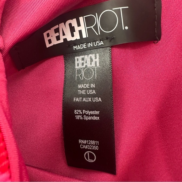 Beach Riot Pink Leopard One Piece Swimsuit Swim Size Large - Picture 3 of 5